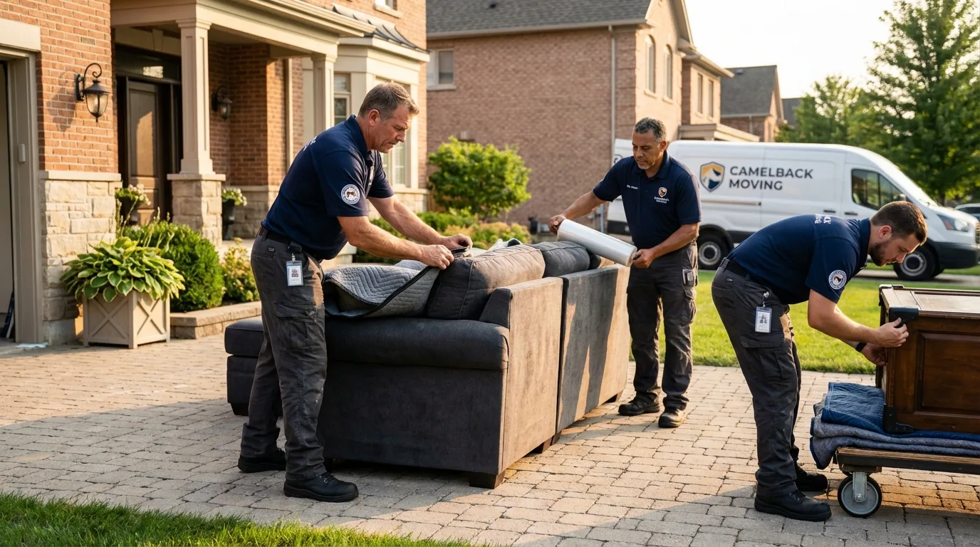 Large estate moving crew wrapping furniture in Lester Prairie, MN