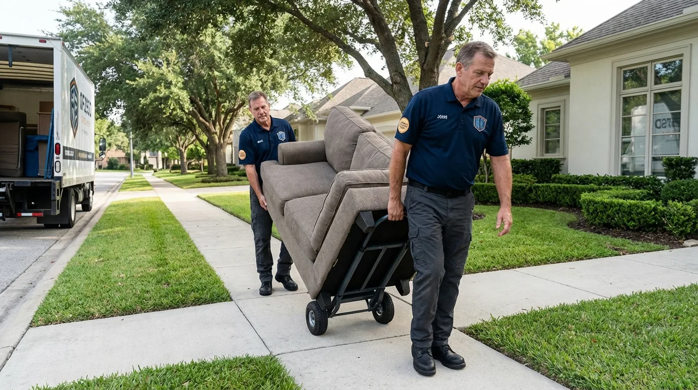 Local residential moving crew loading furniture in Lester Prairie, MN